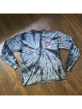 Santa Cruz SkateBoard Shirt Sz M Tie Die Long Sleeve Hippie Skater Boho Festival